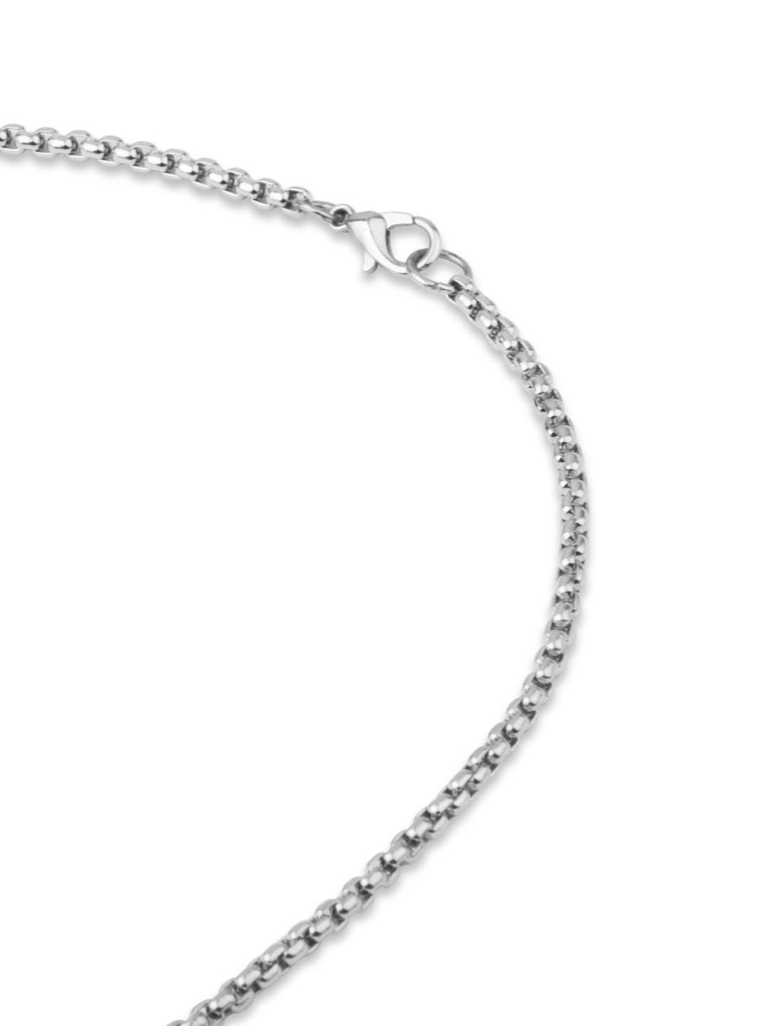 The Bro Code Silver-Plated Skull Embossed Cross Pendant Necklace For Men