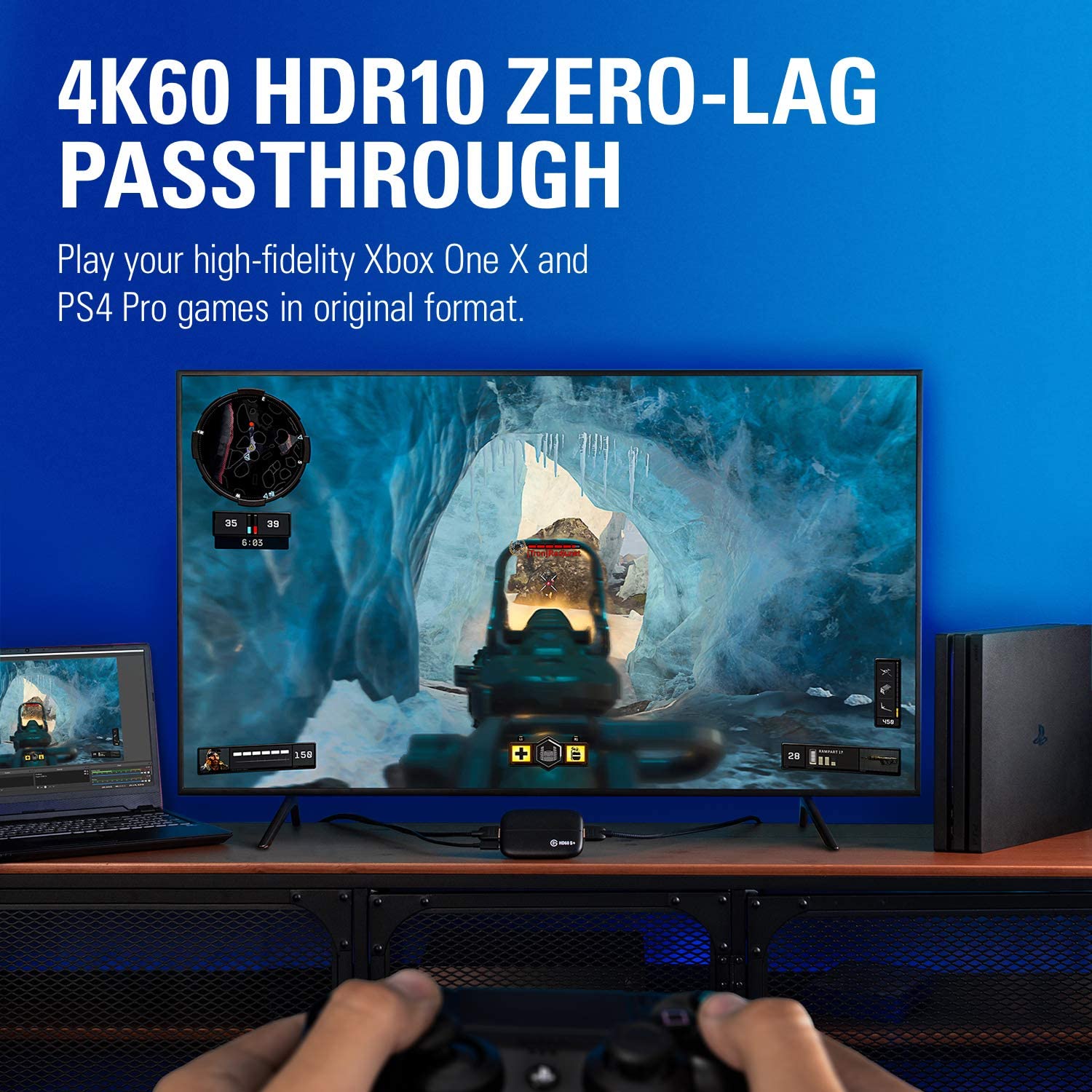 Elgato Game Capture HD60 S+ 1080p60 HDR10 Capture with 4K60 HDR10 Zero-lag passthrough Ultra-Low Latency Technology - 10GAR9901