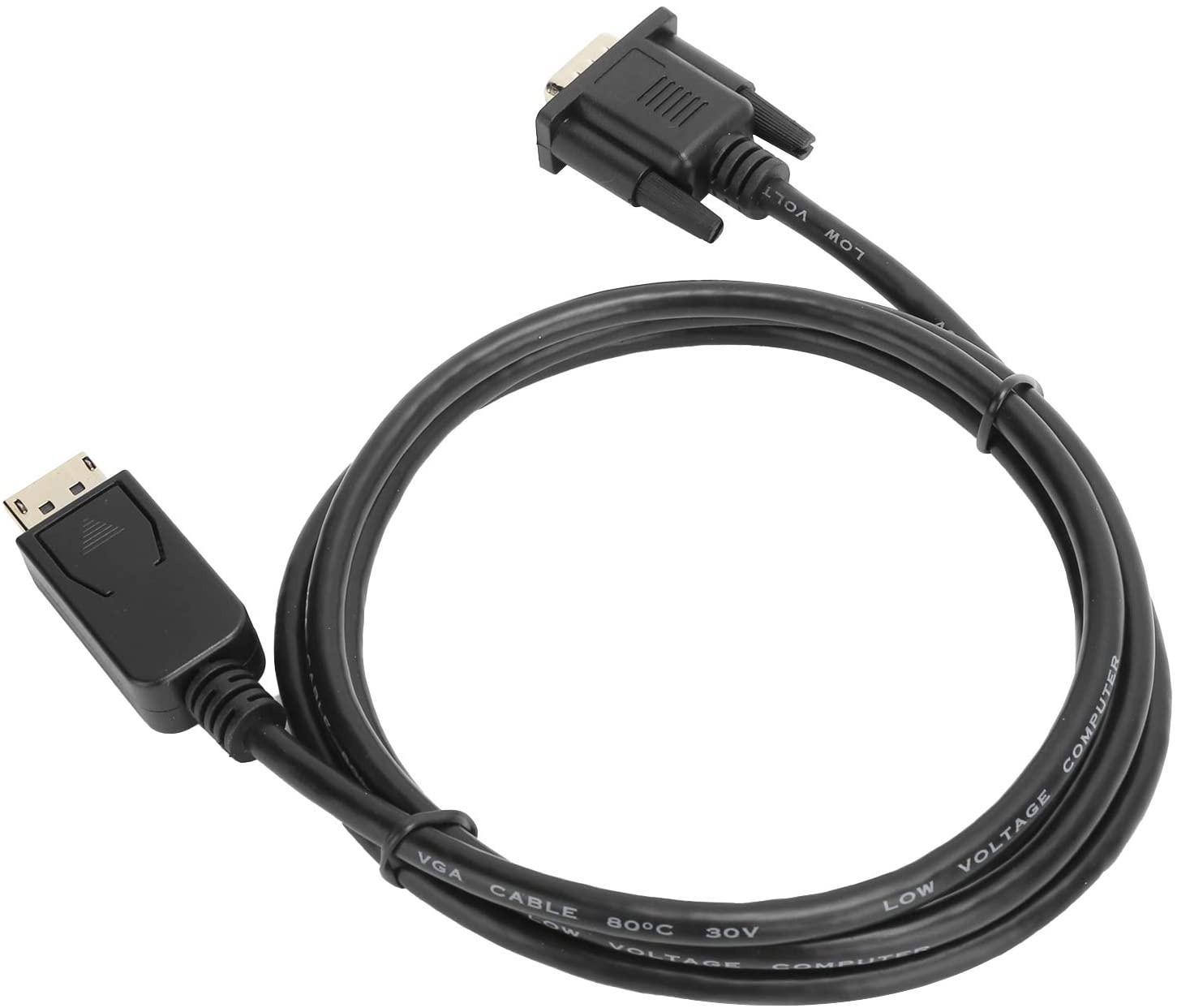 KUIDAMOS Black Cable DP to VGA Cable Compatible for Lenovo Dell HP ASUS and Other Brand Display Port to DVI-D Adapter(1.8 Meters)