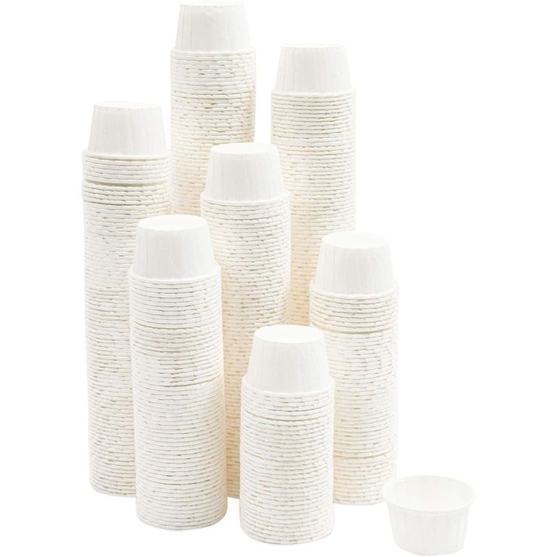 Stockroom Plus 500 Pack White Paper Souffle Cups, 2 oz Portions for Condiments, Samples