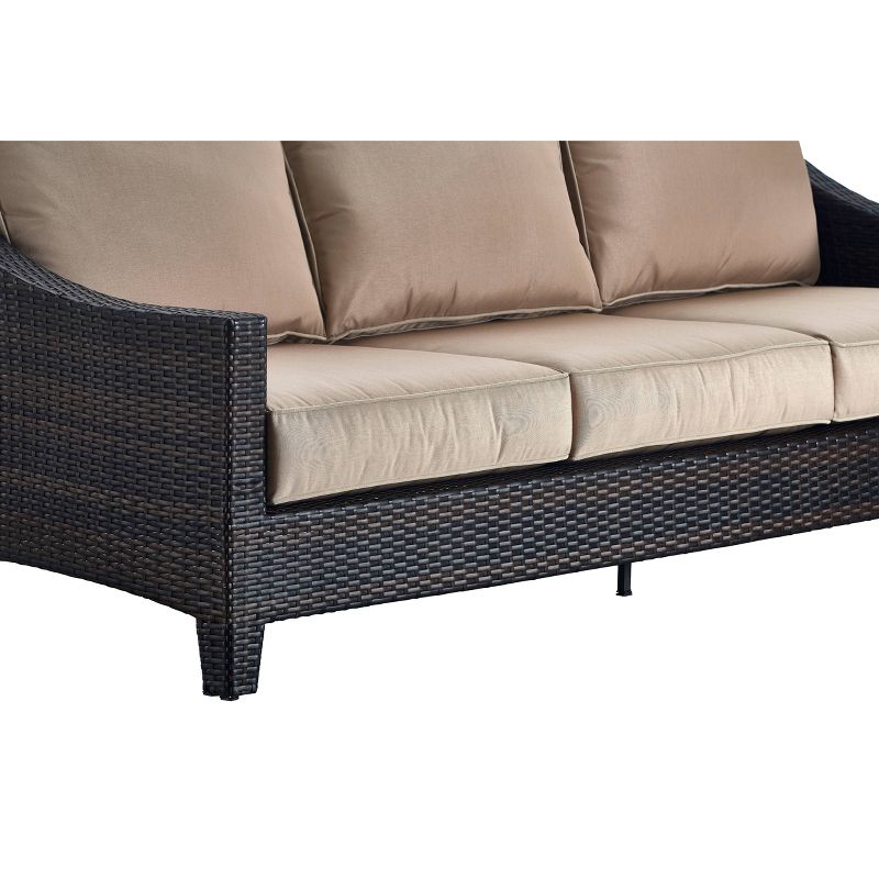 Tahoe Outdoor Three-Seater Sofa - Brown Wicker - Serta