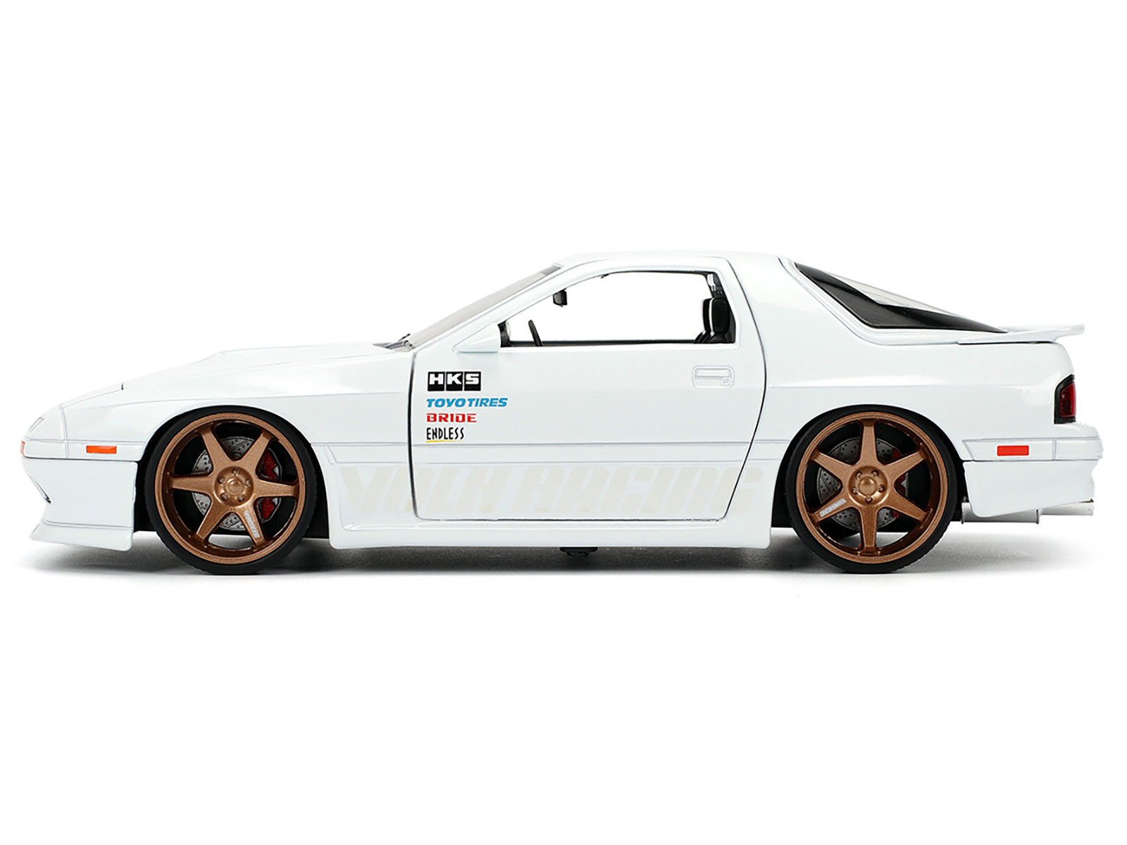 Mazda RX7 (FD3S) LB-Super-Silhouette RHD (Right Hand Drive) #55 Green and Orange with Graphics "Tokyo Auto Salon 2024 - Malaysia Diecast Expo 2024" 1/64 Diecast Model Car by Inno Models