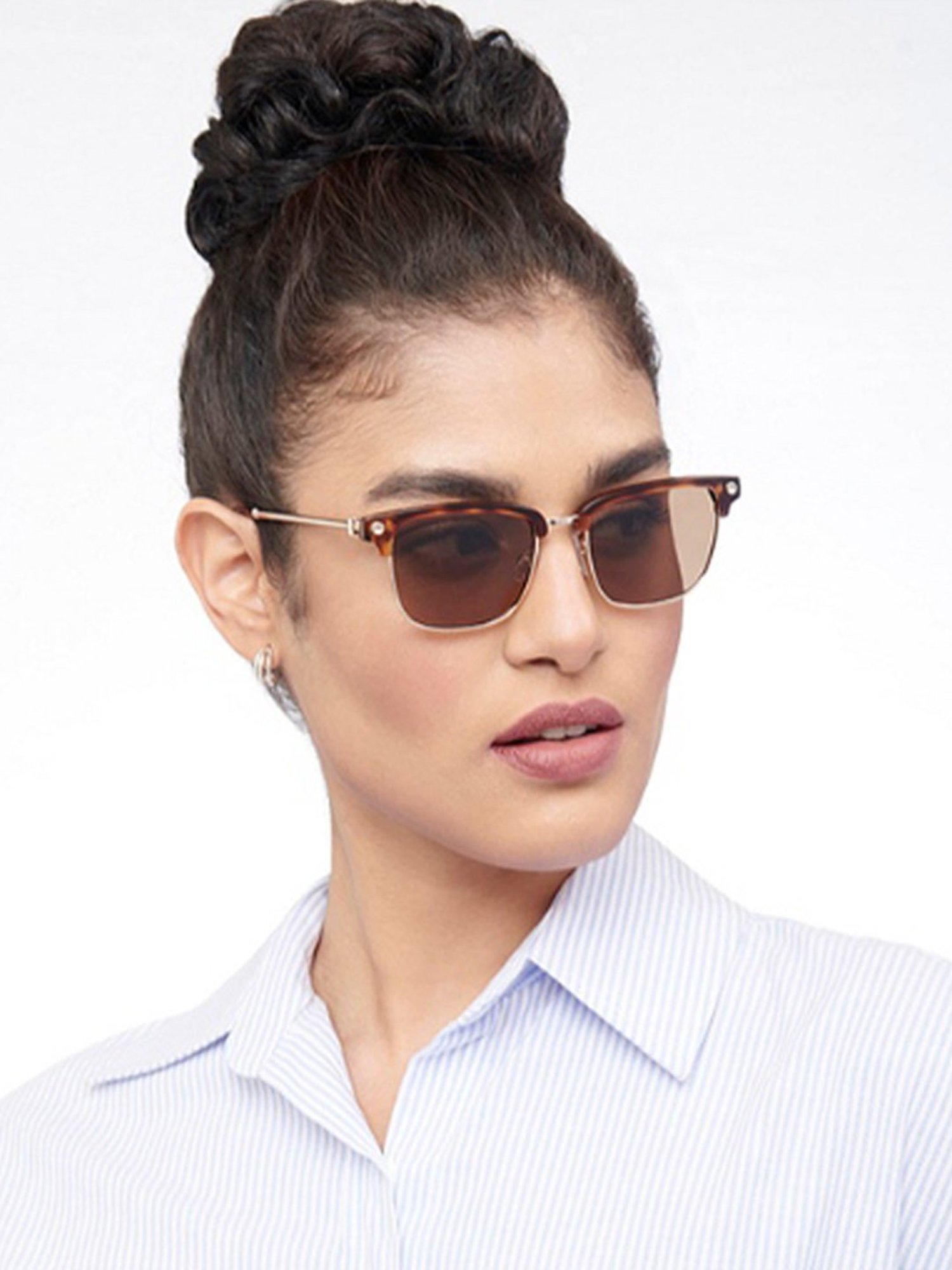 John Jacobs Brown Clubmaster Unisex Sunglasses