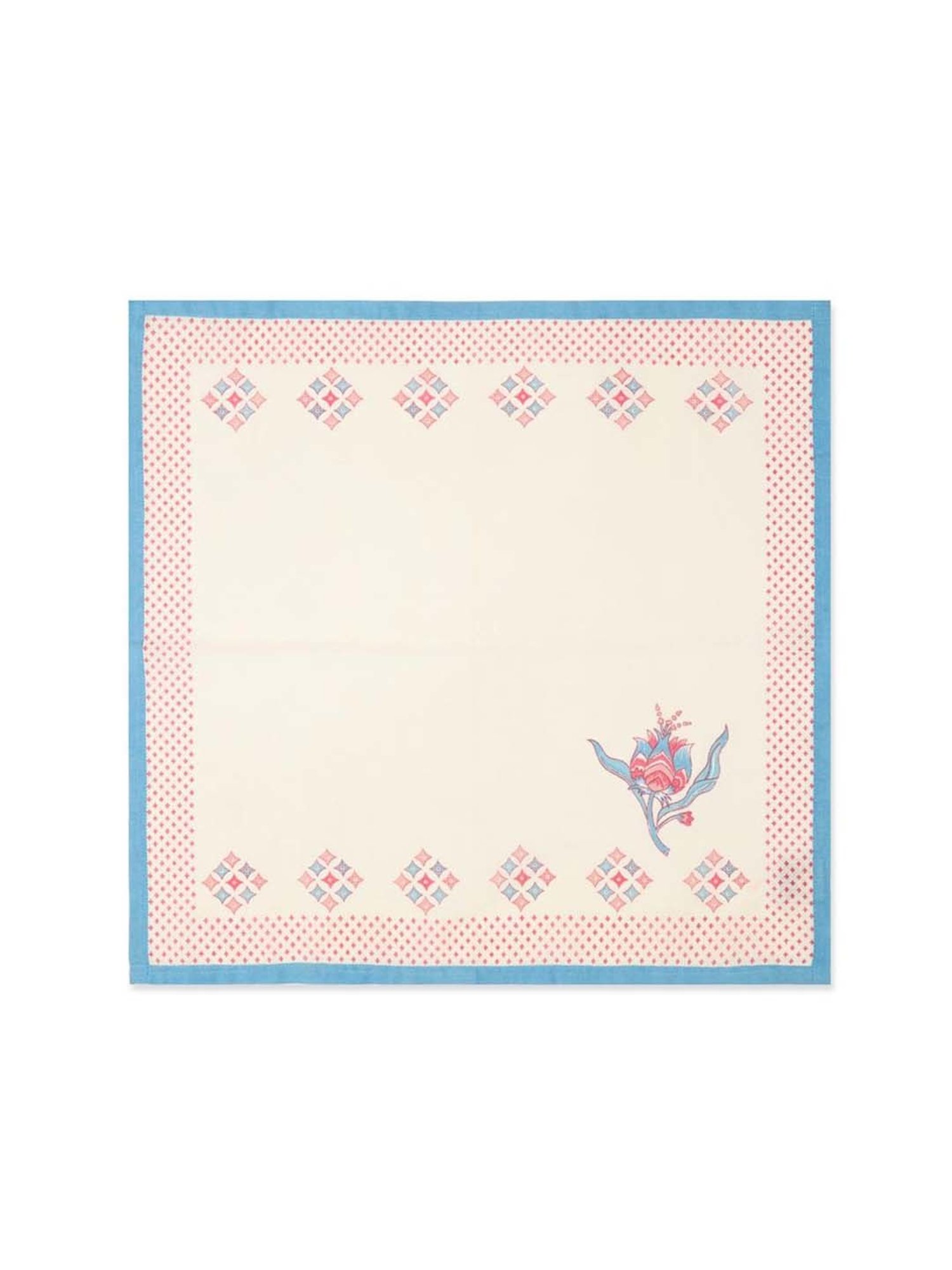 20" White Napkin with Red and Green Tassels Set of 4 pc White - SARO Lifestyle