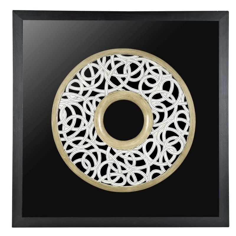 Ok Lighting Carved Strings Square Wall Plaque