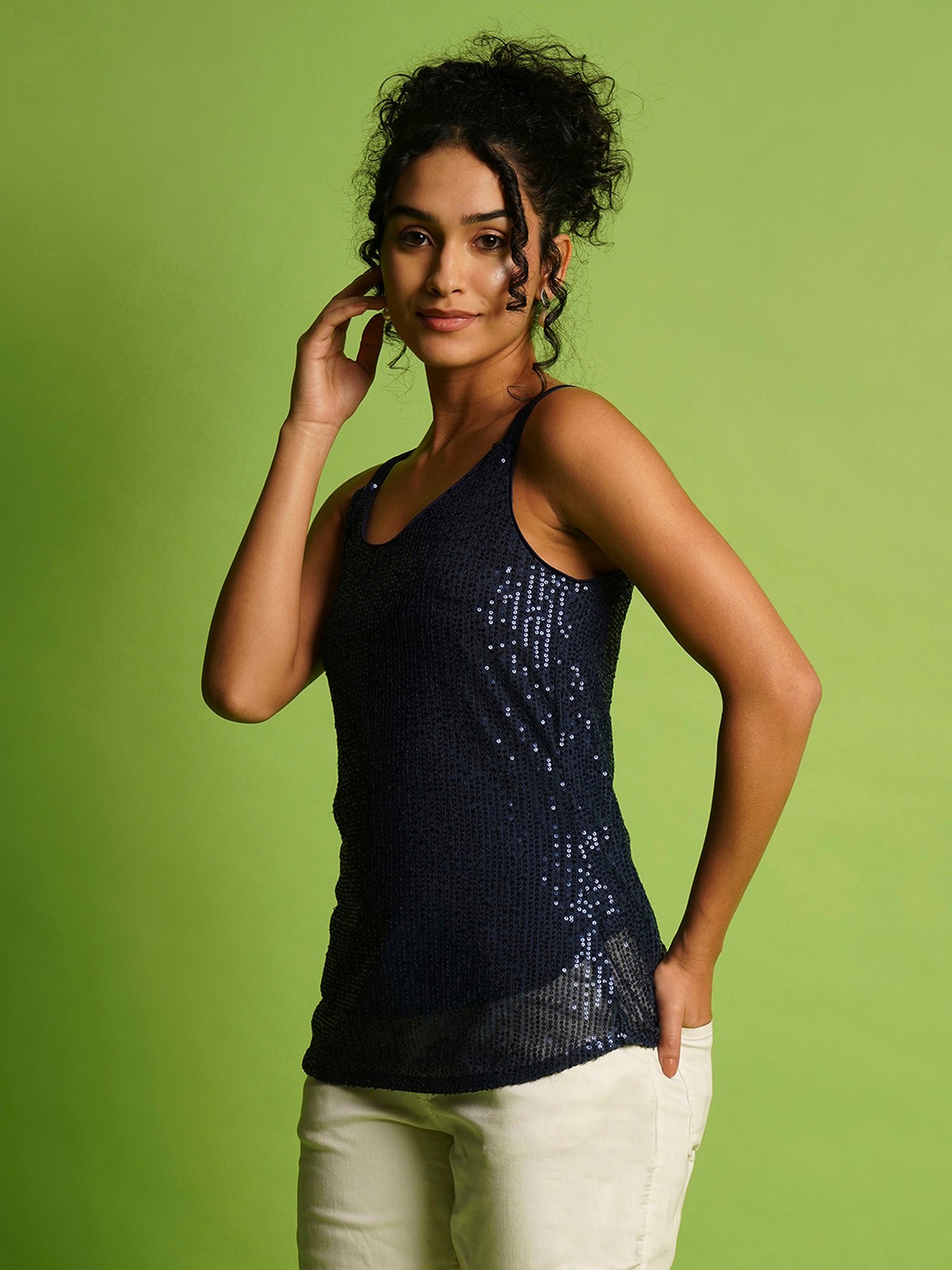 Globus Navy Embellished Top