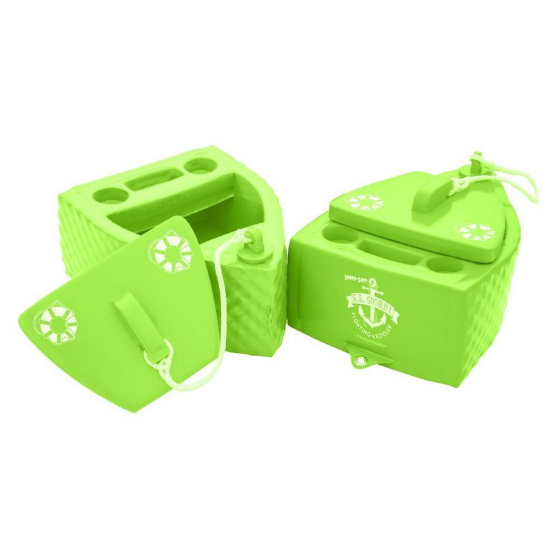 TRC Recreation Water Resistant Floating Super Soft Goodlife Drink Kooler for Water Adventures and Activities, Lime