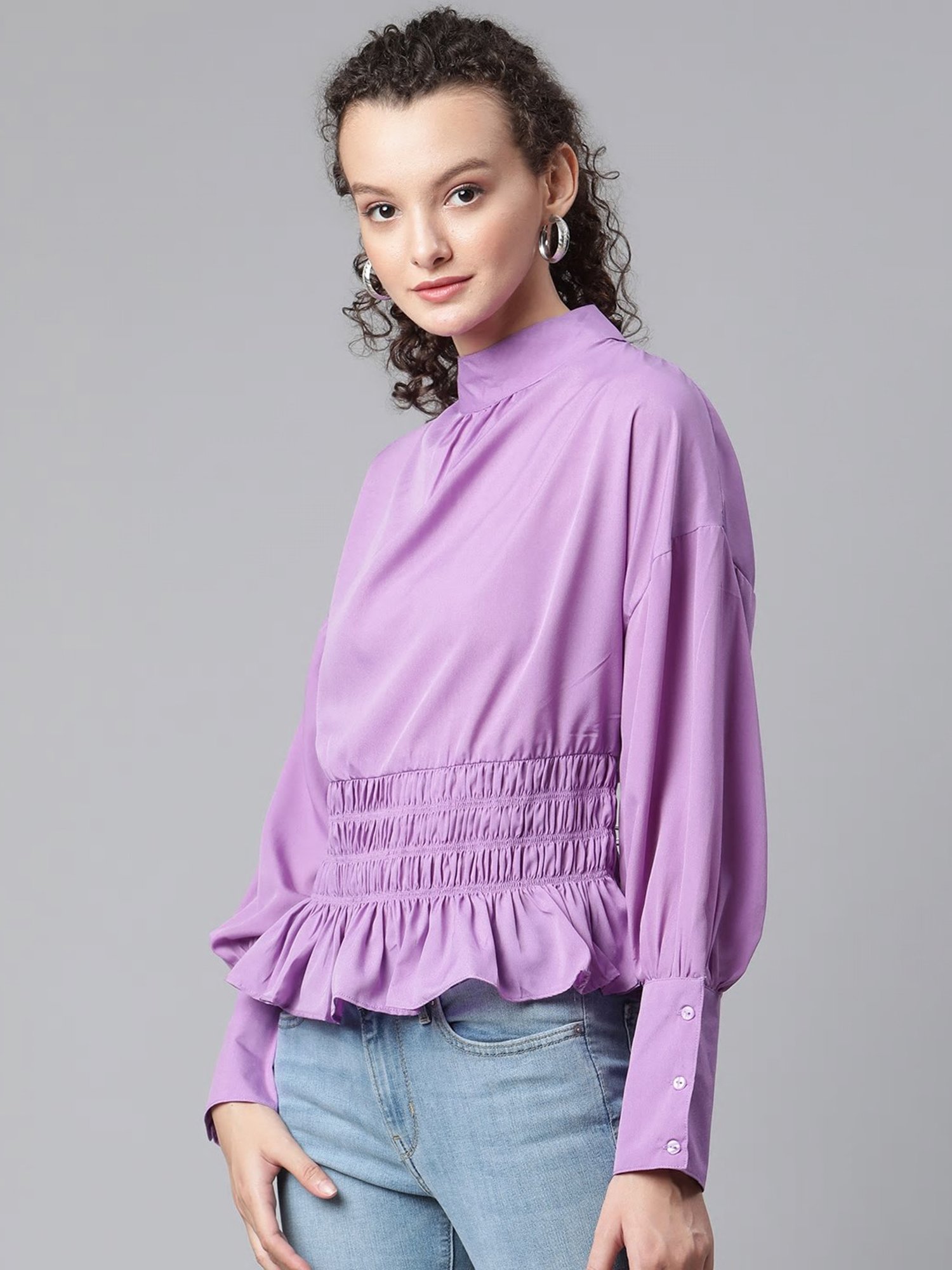 Melon by PlusS Lavender Round Neck Top