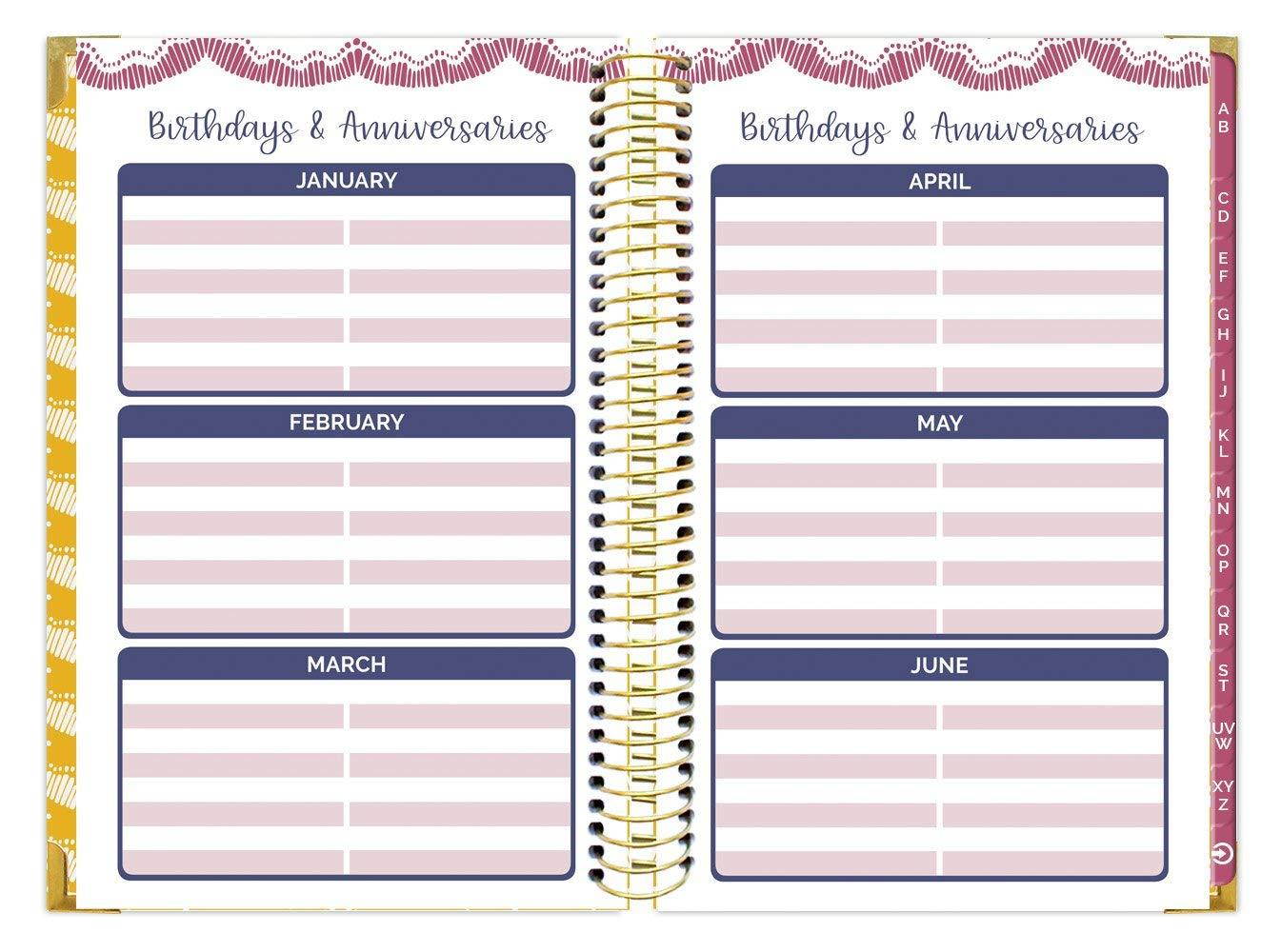bloom daily planners New and Improved Hardcover Contacts/Address Book - 6" x 8.25" - Vintage Floral