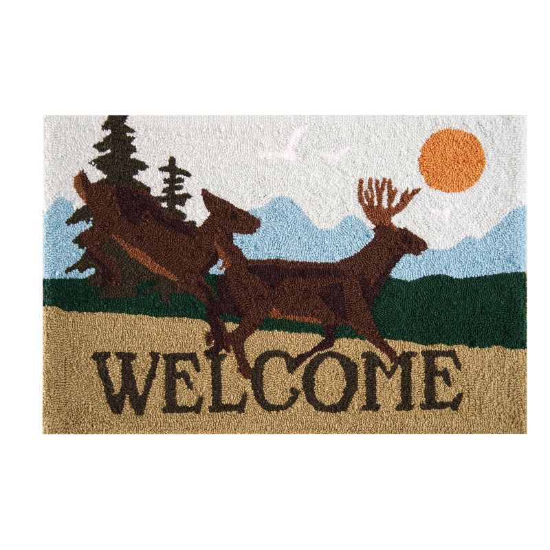 1'10"x2'10" Rectangle Forest Animals Accent Rug Brown - C&F Home