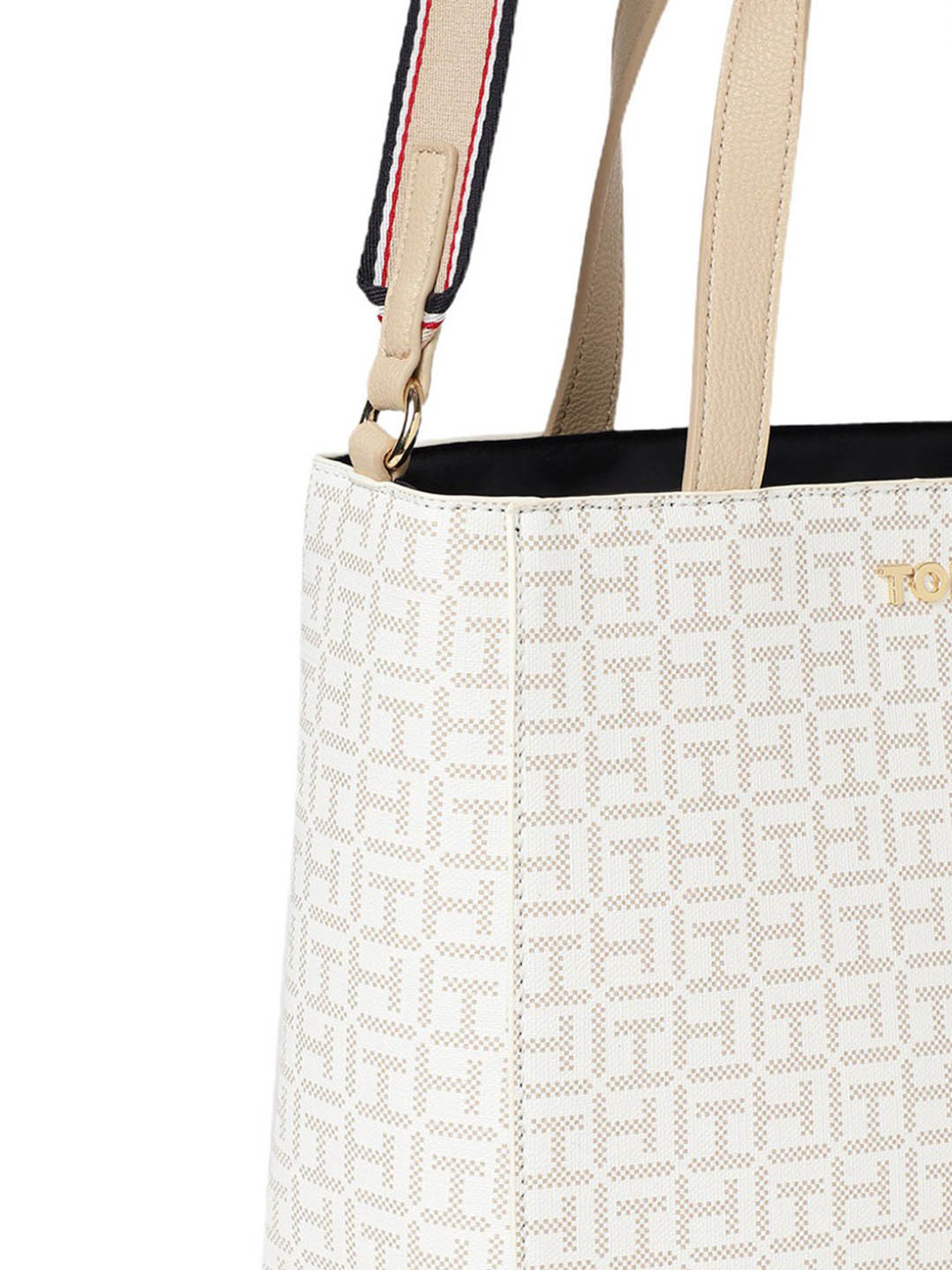 TOMMY HILFIGER Beige KIARA II Logo Bowler Bag