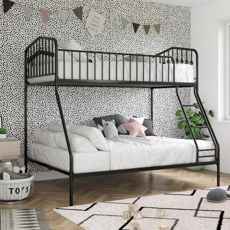 Twin/Full Kids' Bushwick Metal Bunk Bed Black - Novogratz
