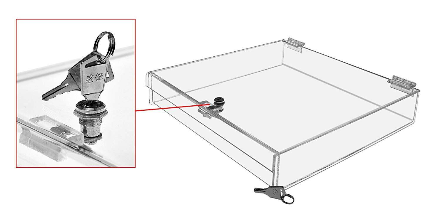 Marketing Holders Locking Cae Security Show Case Safe Box Display Valubles Keep Safe (1, 12"w x 12"d x 2"h)