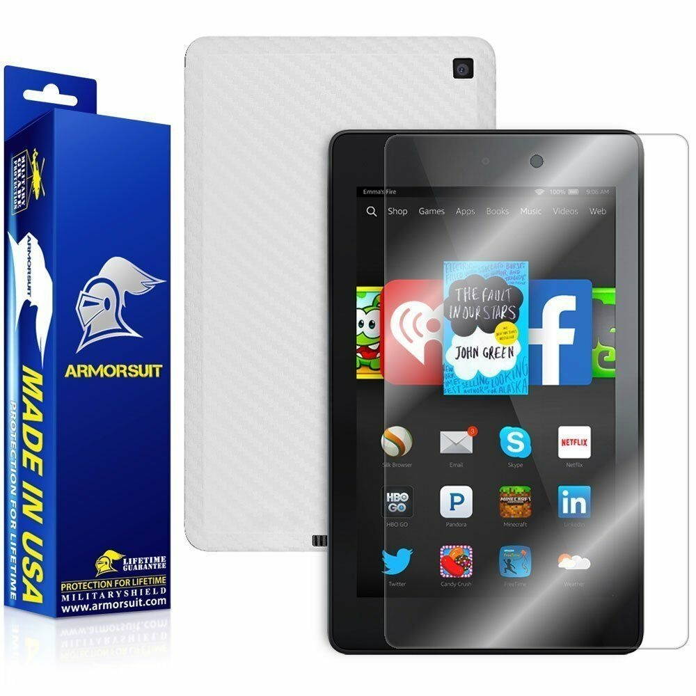 ArmorSuit MilitaryShield Amazon Fire HD 6 Screen Protector + White Carbon Skin