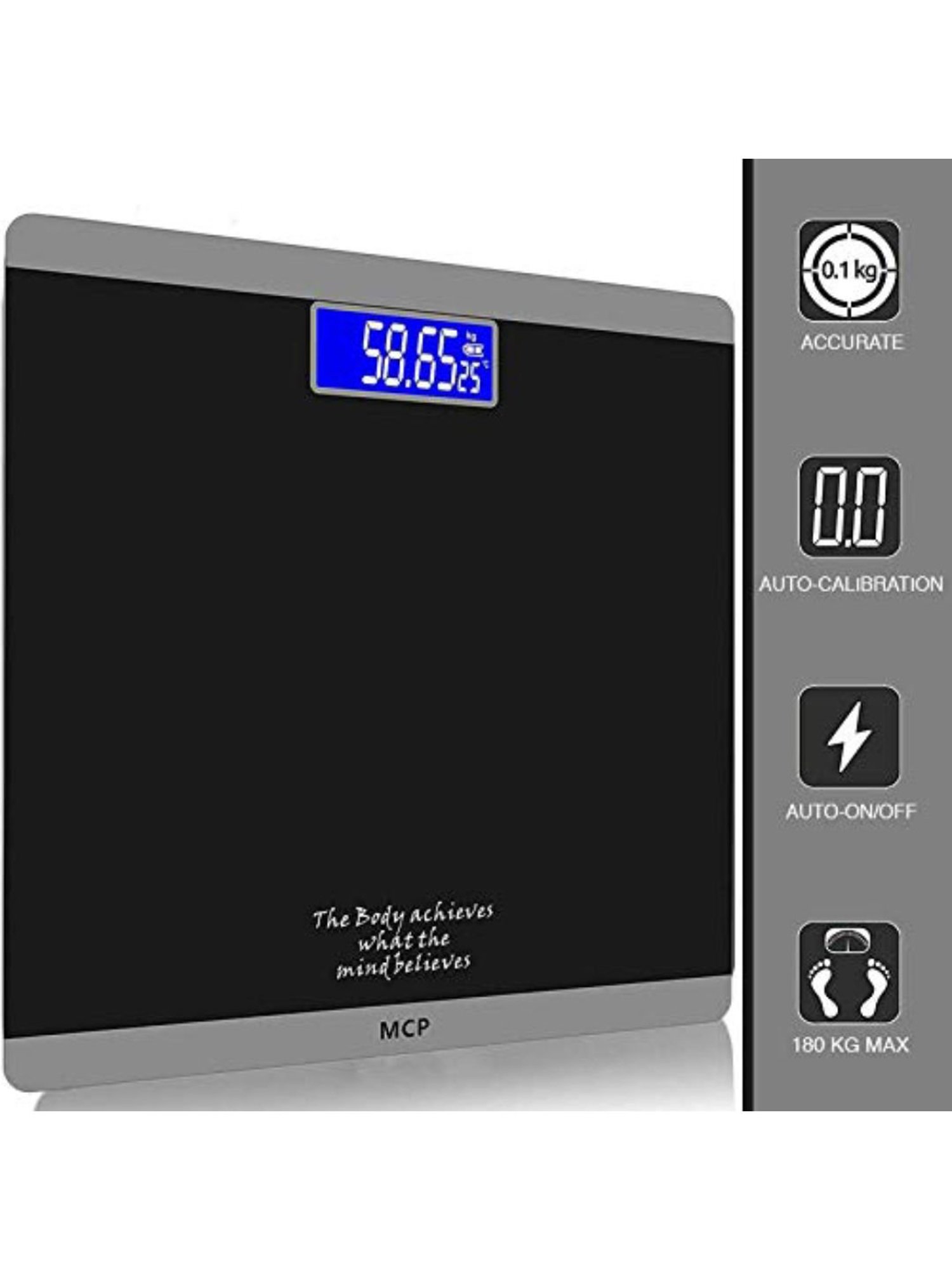 MCP Achiever BLGR01 Digital Weighing Machine (Black)