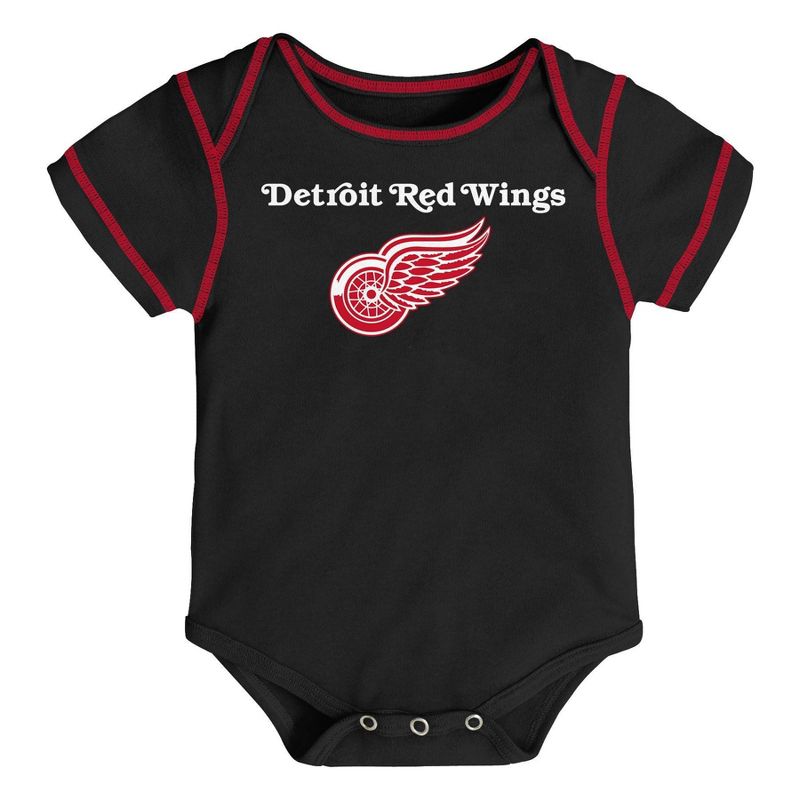 NHL Detroit Red Wings Baby Boys' Game Winner Bodysuit Set 3pk - 0-3M