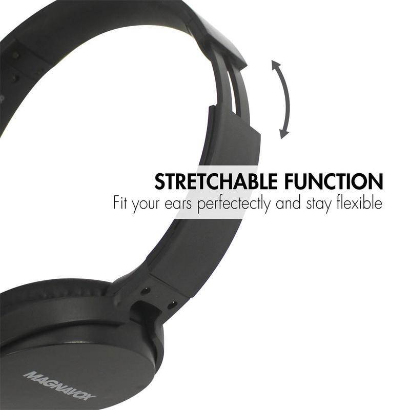 MAGNAVOX Black HPMV5026MBK Foldable Stereo Headphone