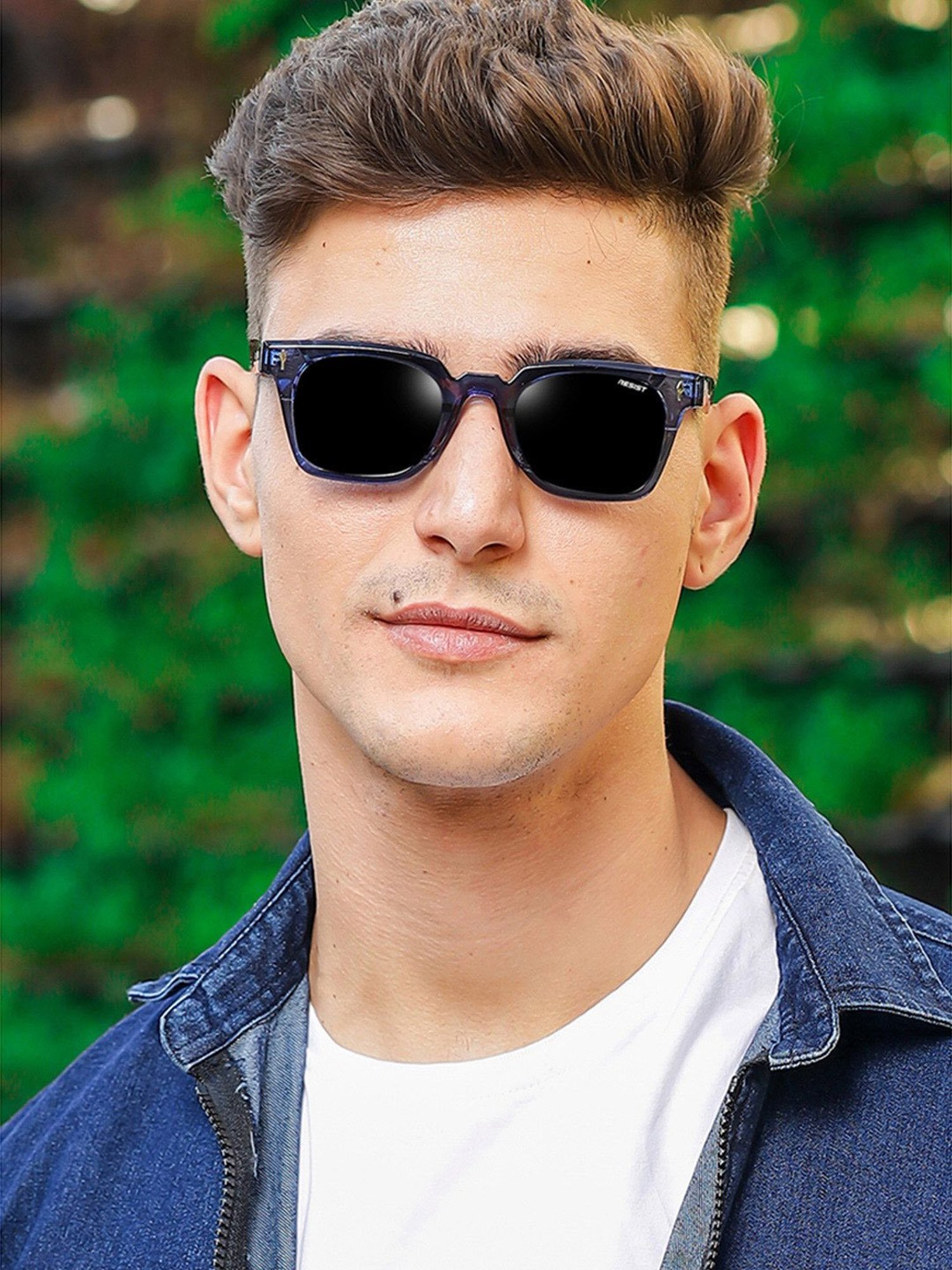 Resist Eyewear Black Wayfarer Polarised and UV Protected Lens Unisex Sunglasses