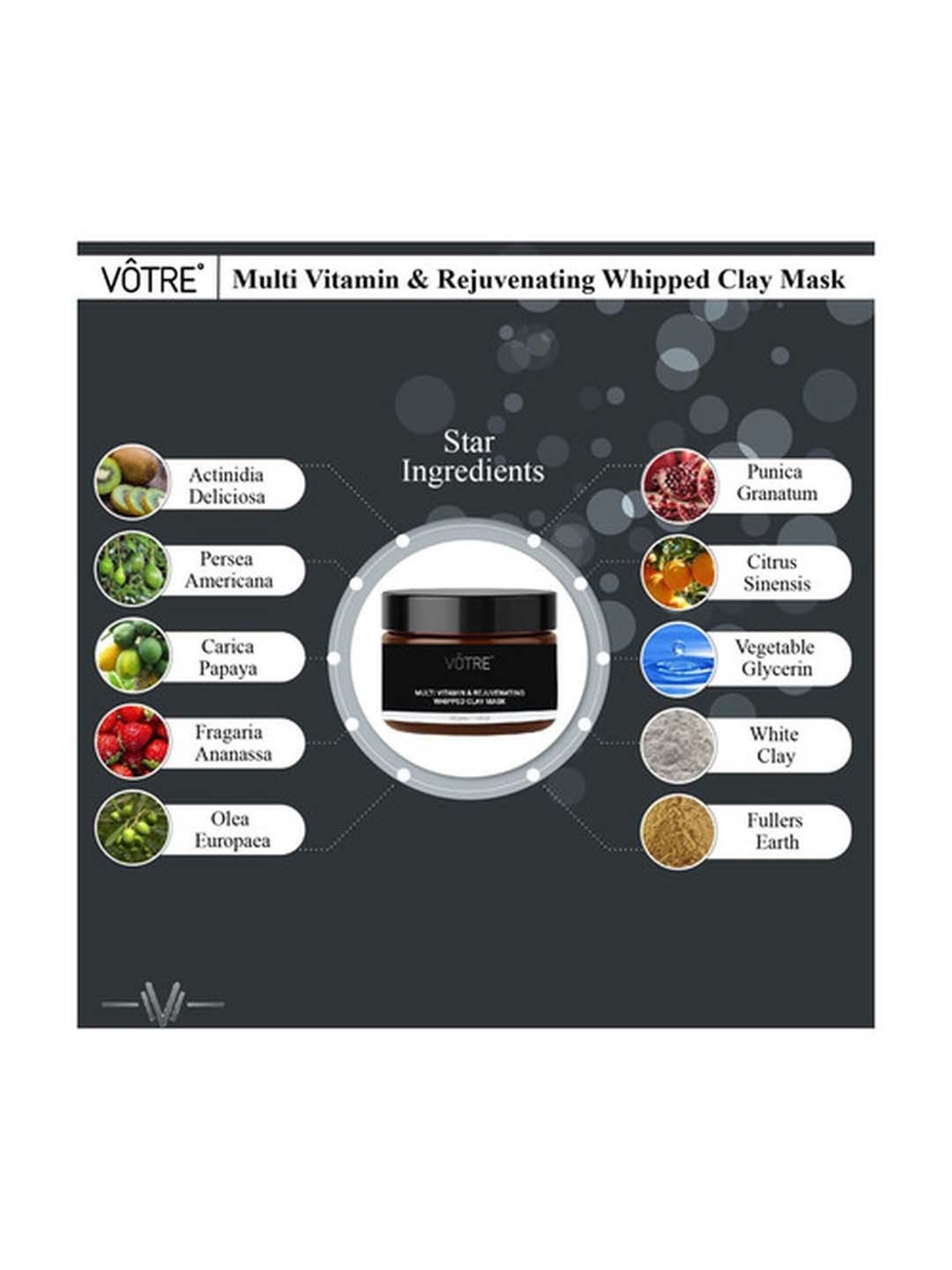 Votre Multi Vitamin & Rejuvenating Whipped Clay Mask - 50 gm