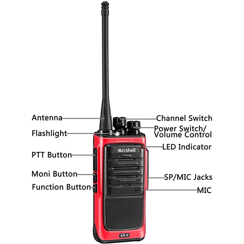 Rechargeable Long Range TwoWay Radios with Earpiece 2 Pack Walkie Talkies UHF 400470Mhz Liion Battery and Charger Included