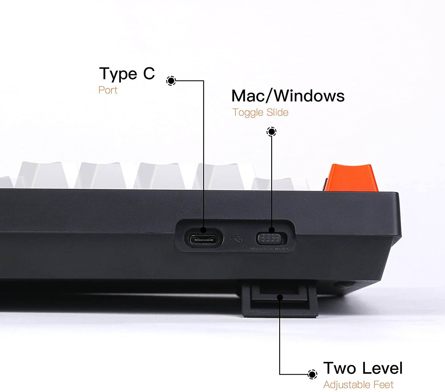 Keychron C1 Hot-swappable Wired Mechanical Keyboard for Mac Layout, Keychron Mechanical Red Switch/USB Type-C Cable/Double-Shot ABS Keycaps Tenkeyless 87 Keys Computer Keyboard for Windows PC Laptop