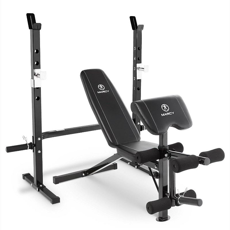 Marcy Olympic Weight Bench with Bar Catches, Leg Developer, & Preacher Curl Pad