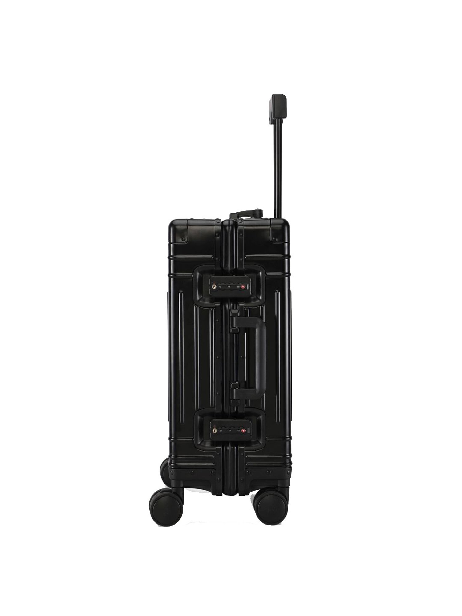 Perquisite Aluminium Trolly Black Textured Hard Cabin Bag - 56 cm