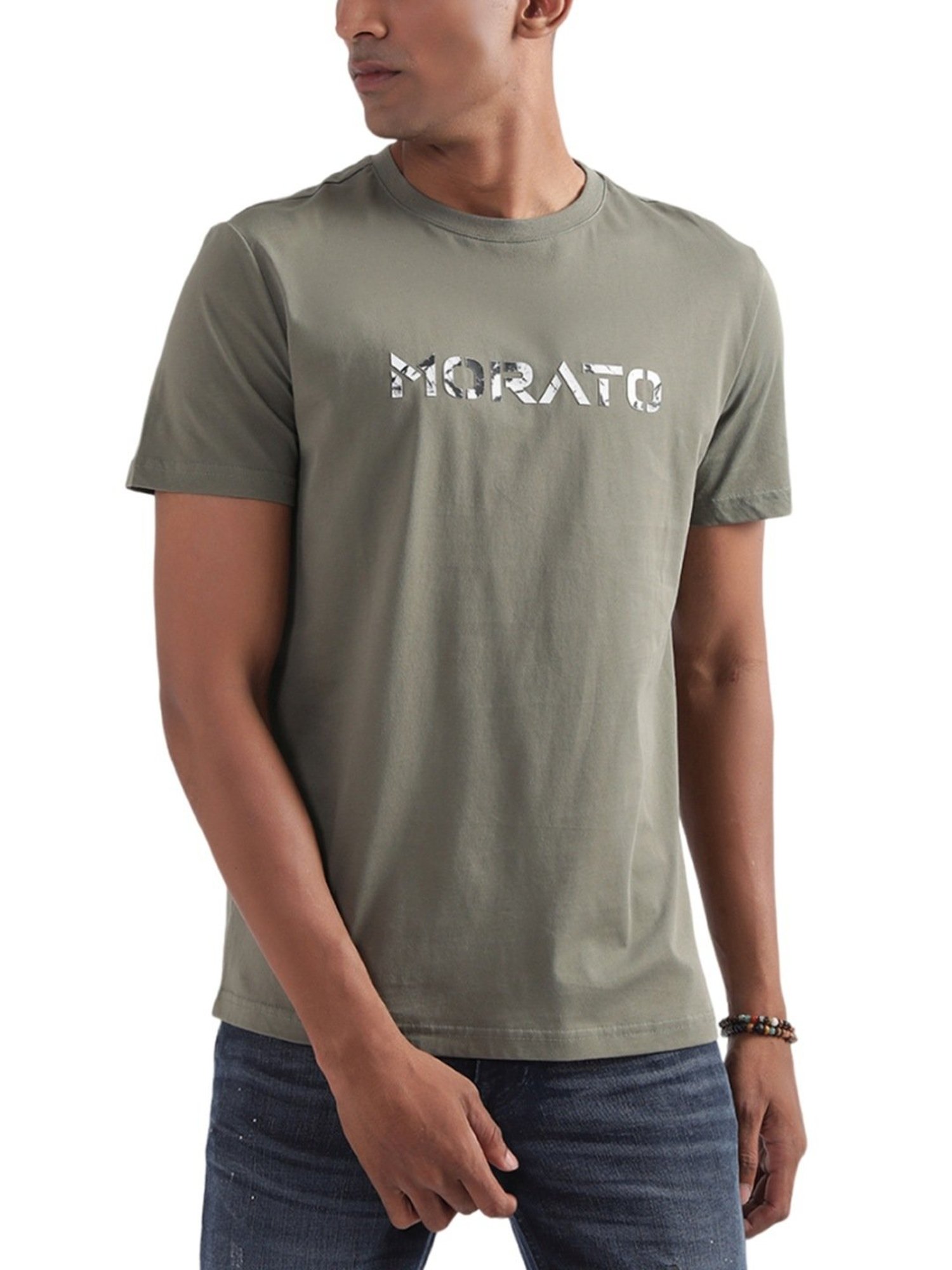 Antony Morato Sage Green Cotton Slim Fit T-Shirt
