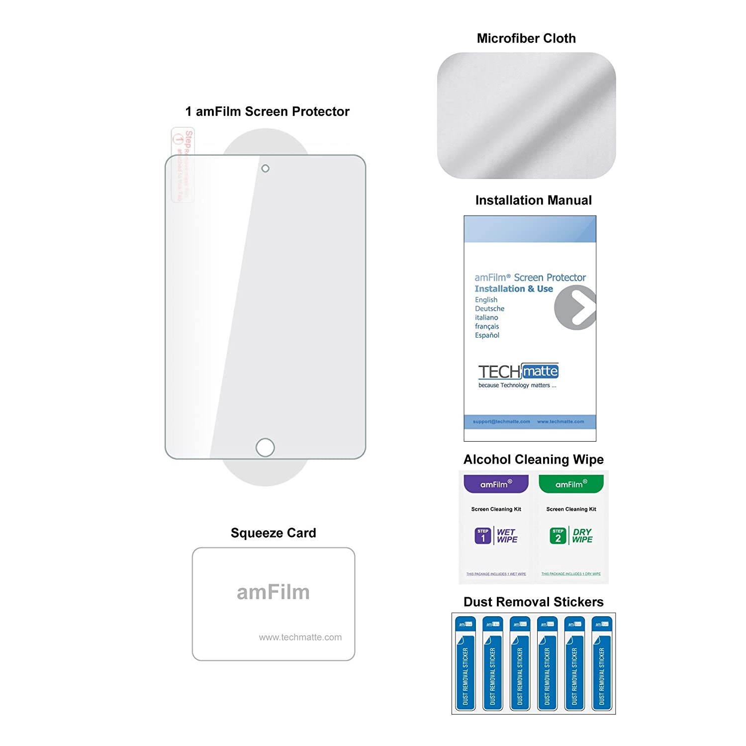 amFilm Glass Screen Protector for iPad Mini 5 (2019) and iPad Mini 4, Tempered Glass