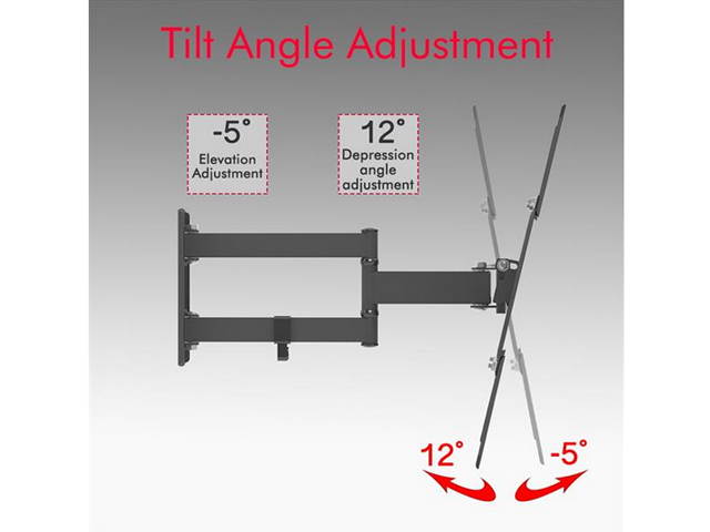 26-55" Adjustable Wall Mount Bracket Rotatable with Spirit Level Load 30kg / Maximum Vesa400 * 400 / Up and Down Adjustable - 5 ~ + 15 &deg; with Rotation 180 &deg;,TM13