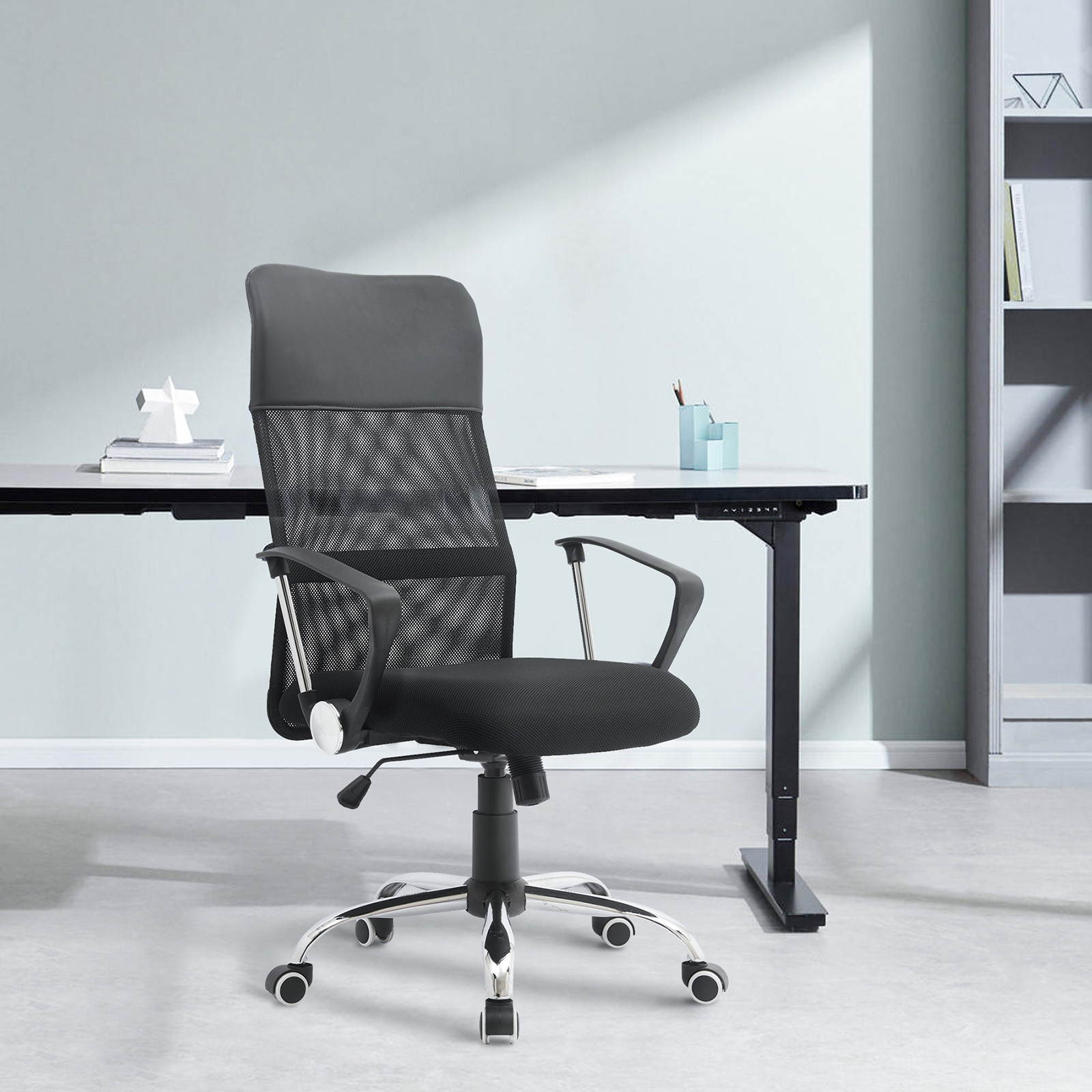 YOUTHUP Office Chair Ergonomic Desk Chair Mesh Computer Chair Mid Back Mesh Home Office Swivel Chair, Modern Executive Chair with Armrests Lumbar Support