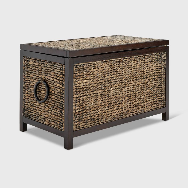 Wilson Storage Trunk Rustic Wicker Black - ClickDecor
