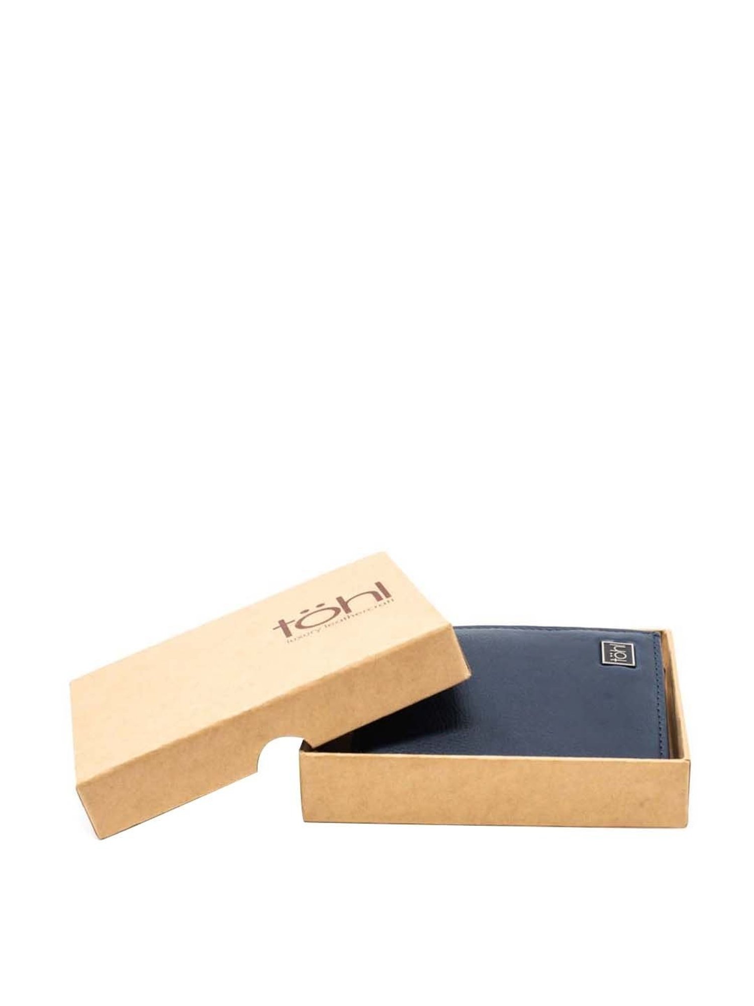 Tohl Blue Casual Leather Tri-Fold Wallet for Men