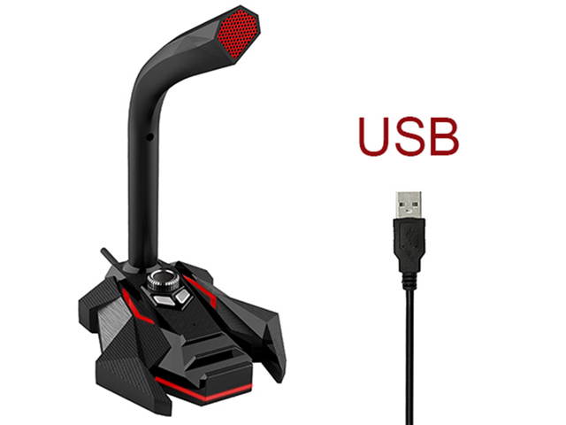 Wired Tabletop Desktop Microphone Condenser Mic Professional USB Cable Studio With LED Gaming Light Mikrafon for Computer Record