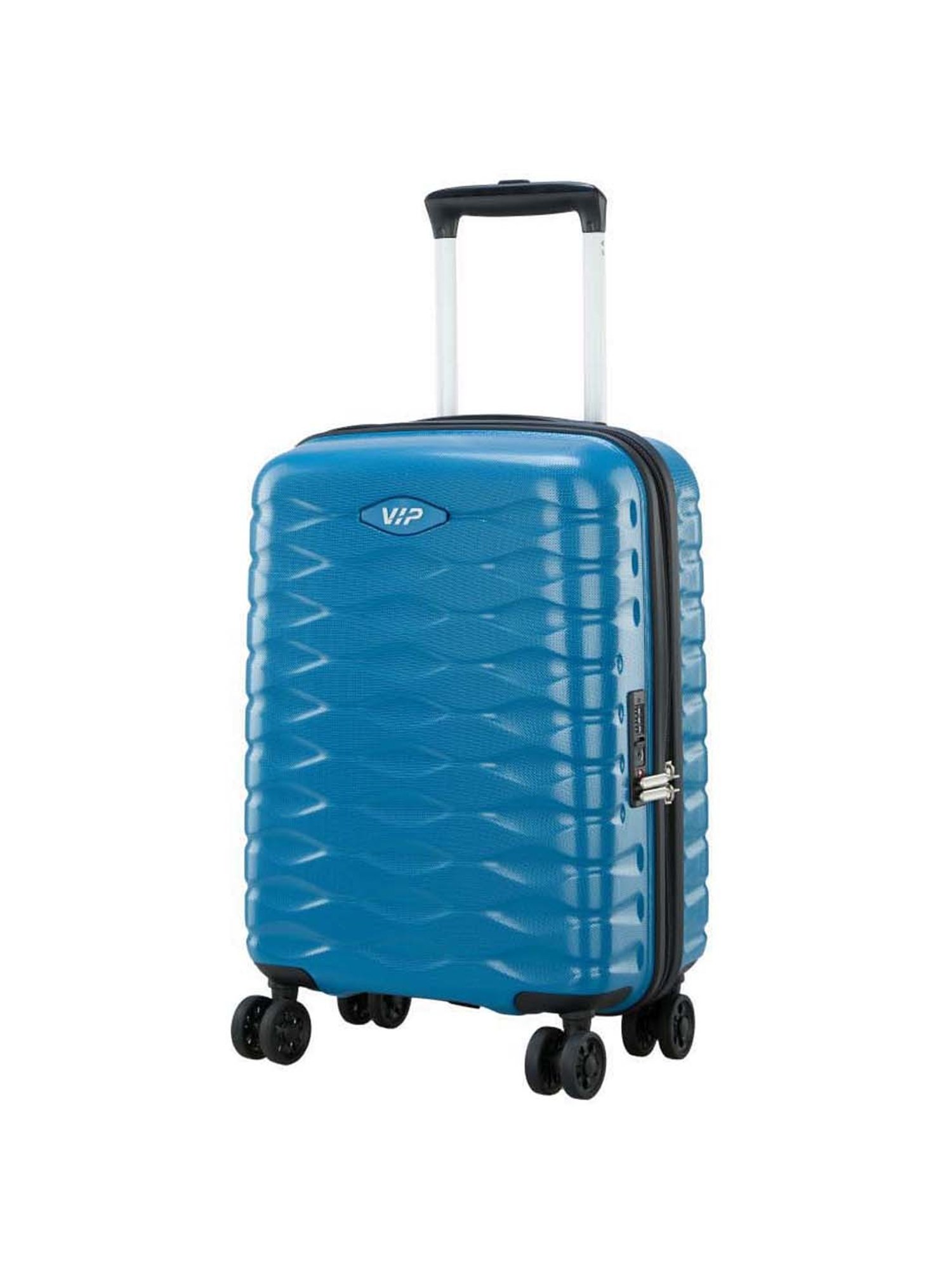 VIP Foxtrot-avt Celestial Blue Textured Hard Small Trolley Bag - 22 cm