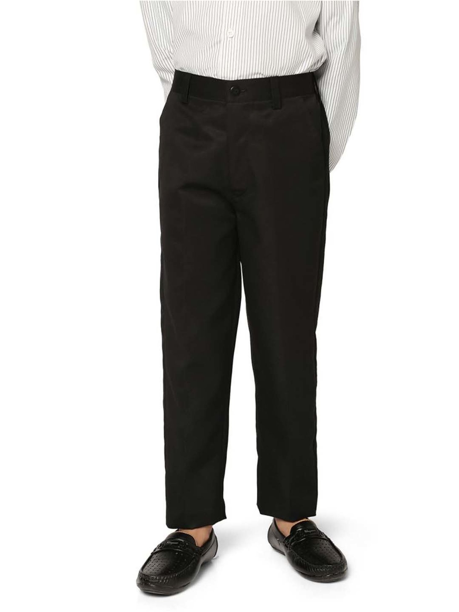 TAHVO Boys Black Slim Fit Trousers