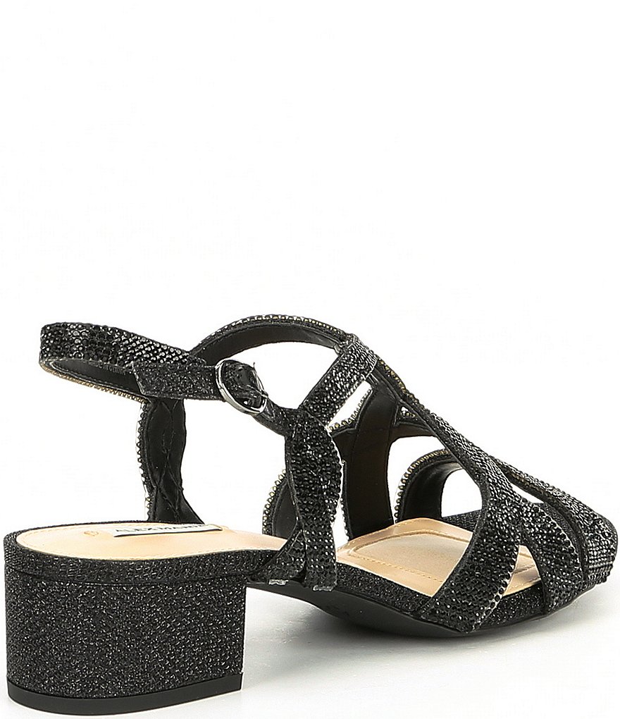Alex Marie Crennan Rhinestone Strappy Block Heel Dress Sandals