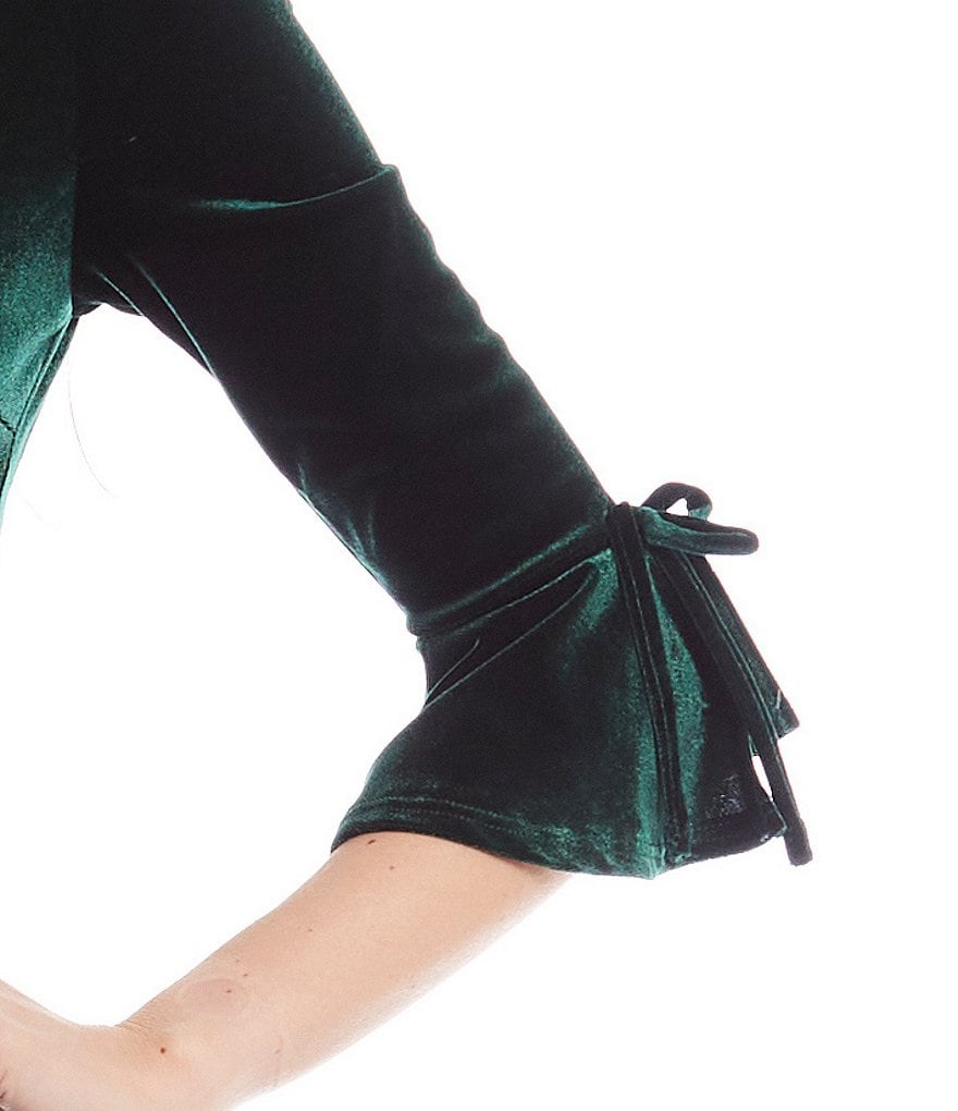 B. Darlin Bell Sleeve Velvet Sheath Dress