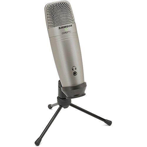 Samson C01U Pro USB Studio Condenser Microphone W/ Spider Shock Mount, Desktop Stand, Microphone sanitizer, Samson Stereo Headphones and FiberTique Cleaning Cloth