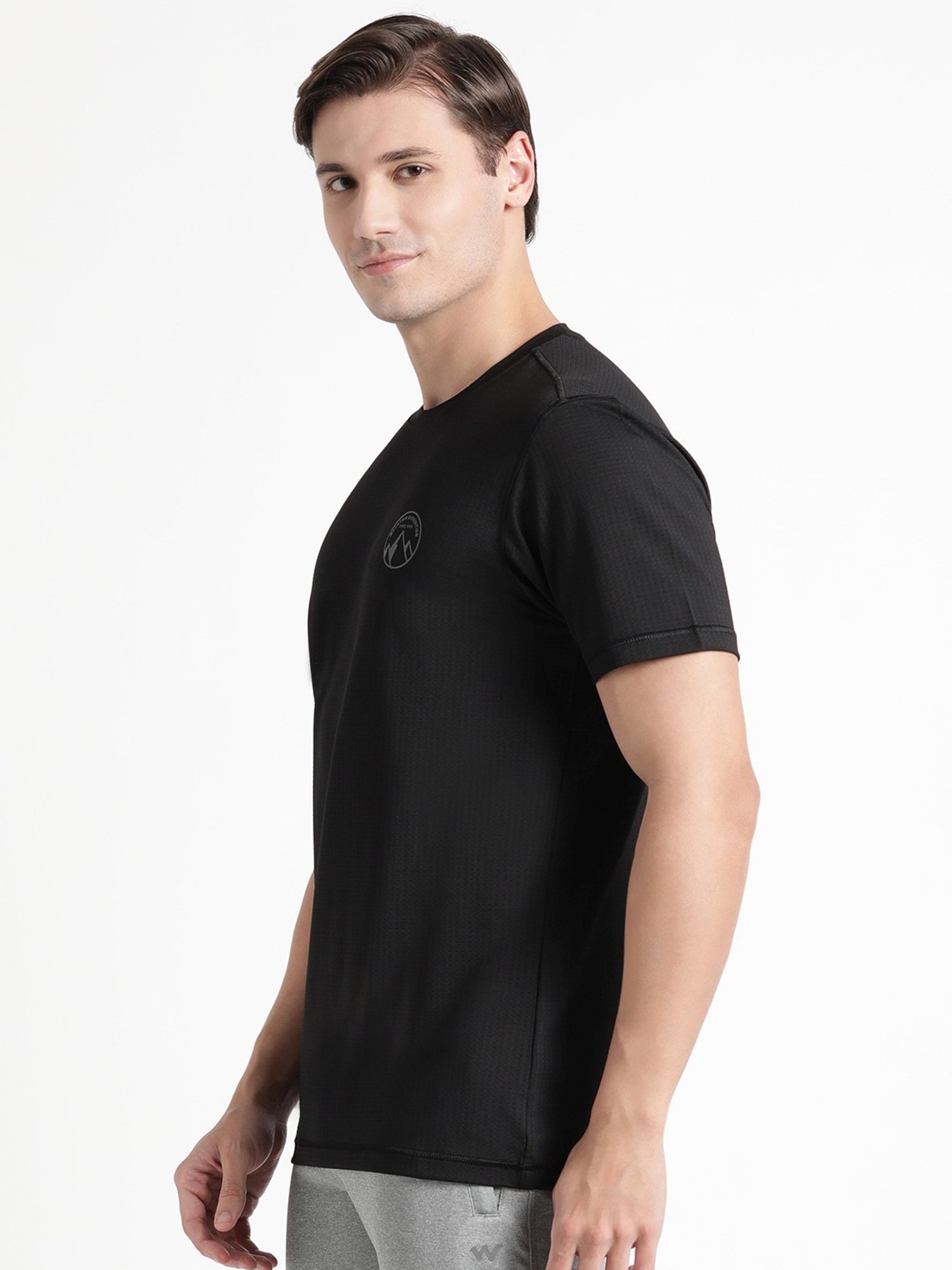 Wildcraft Black  Regular Fit Sports T-Shirt