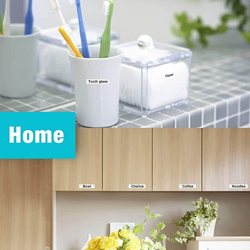 Touch Label Maker Tape Compatible for Brother Touch TD210 TD200 TH100 TH110 TD400VTD600 Label Maker Tape 12mm Black on White 2 ack