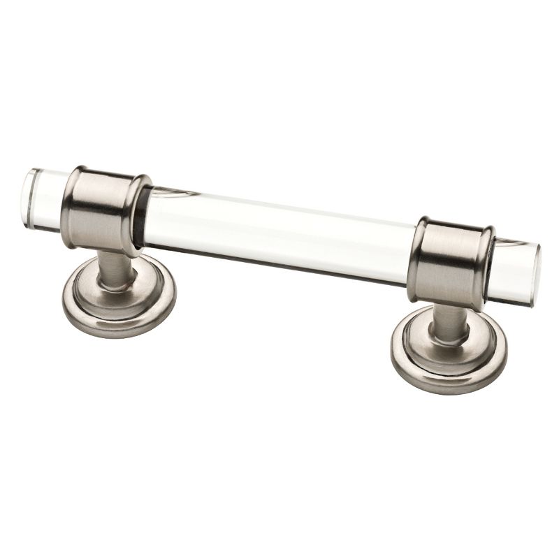 3" Glass Insert Pull 2pk Satin Nickel/Clear - Threshold™