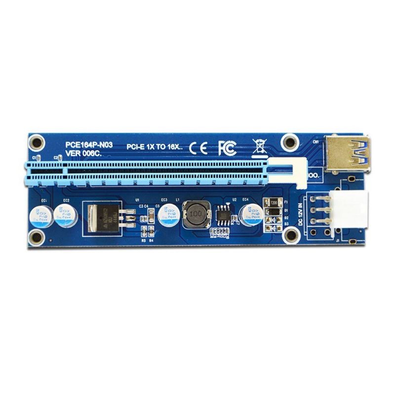 3 Pack 6-Pins PCI-e VER 006C PCl-E 16x to 1x Powered Riser Adapter Card with 2ft USB 3.0 Extension Cable &  SATA to PCIe 6pin Power Cable GPU Riser Adapter Ethereum Mining ETH