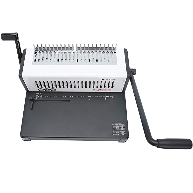 SD-220B Binding Machine, 21 Holes Comb Binding Machine, Max. Punch 20 Sheets & Binding 400 Sheets