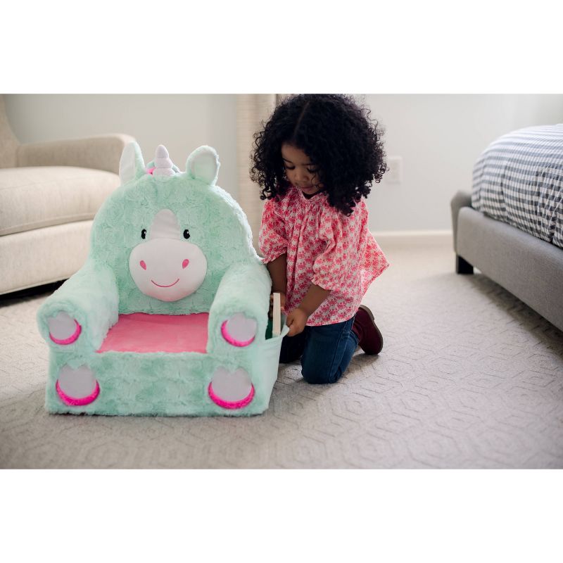 Soft Landing Sweet Seats Teal Unicorn Children's Soft Chair