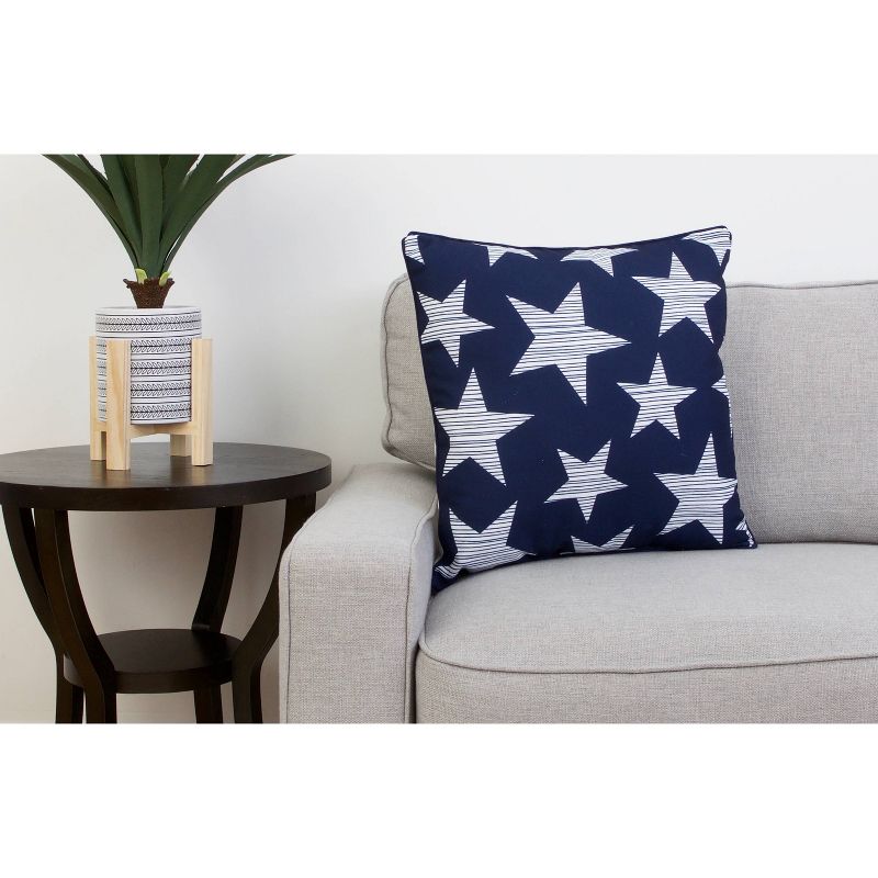 Décor Therapy 20"x20" Star Spangled Throw Pillow Blue/White