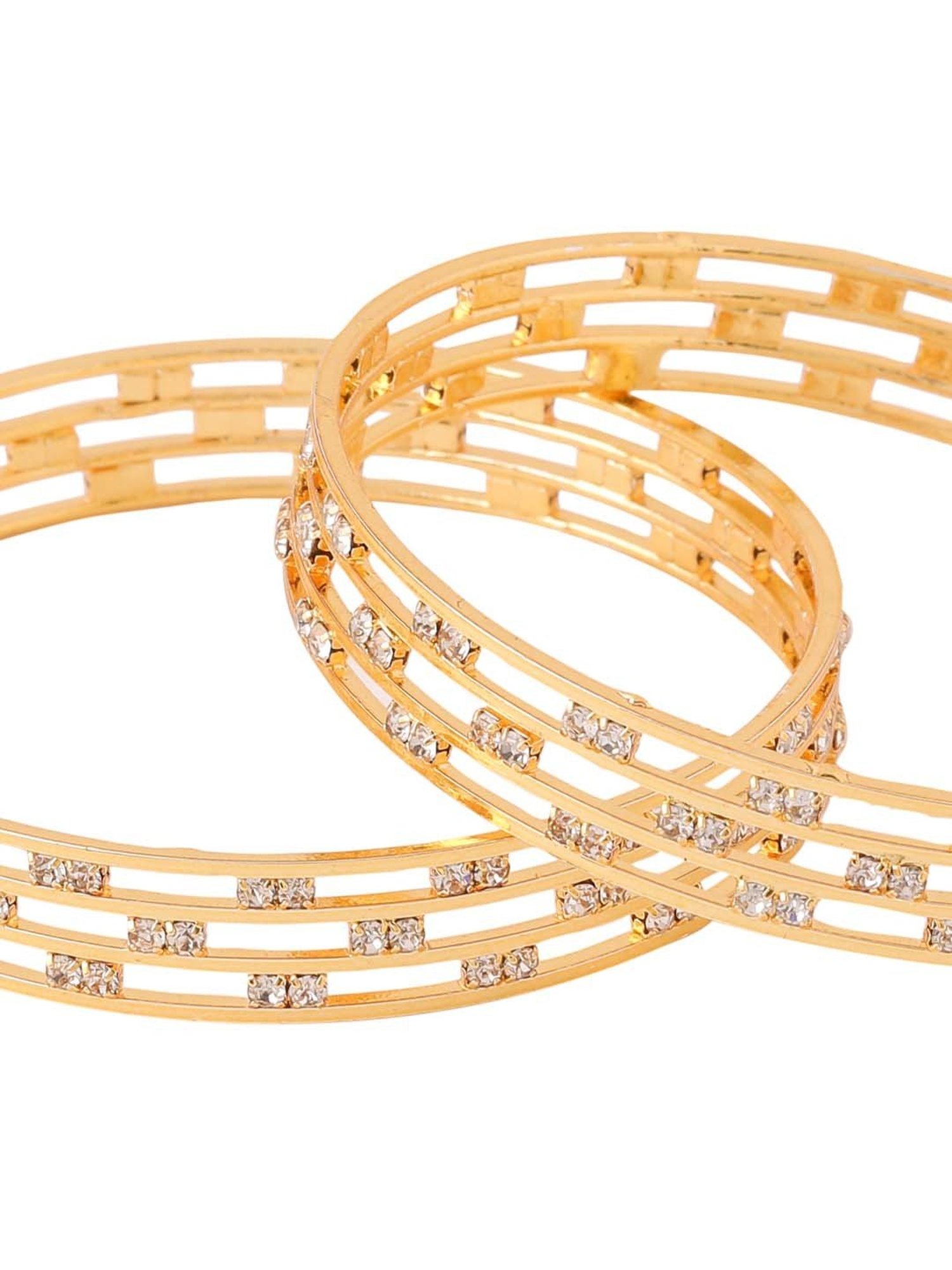 NVR Women Set Of 2 Gold-Plated Traditional Bangles