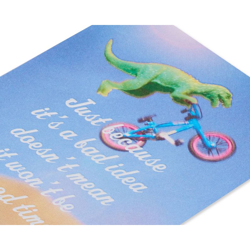Funny Birthday Card Dinosaur Bike