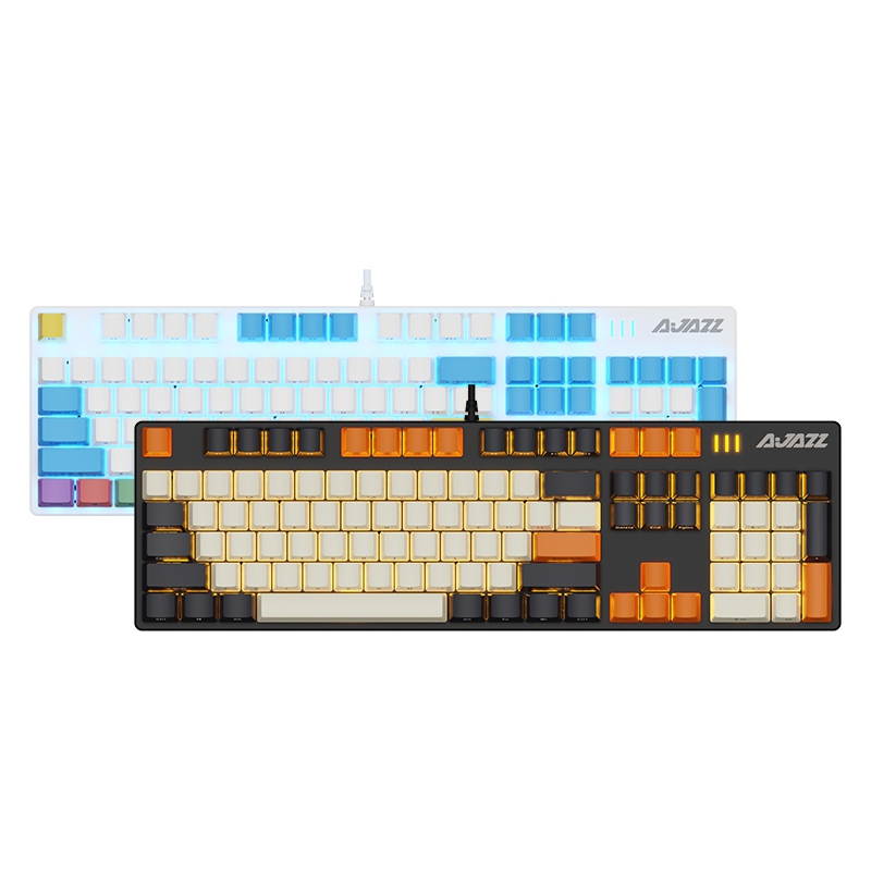 A-jazz Robo Cop Pro Version N-key Rollover Ergonomic Design,Cool Exterior USB Wired  Mechanical Gaming Keyboard , PBT Keycaps-Pencil Blue