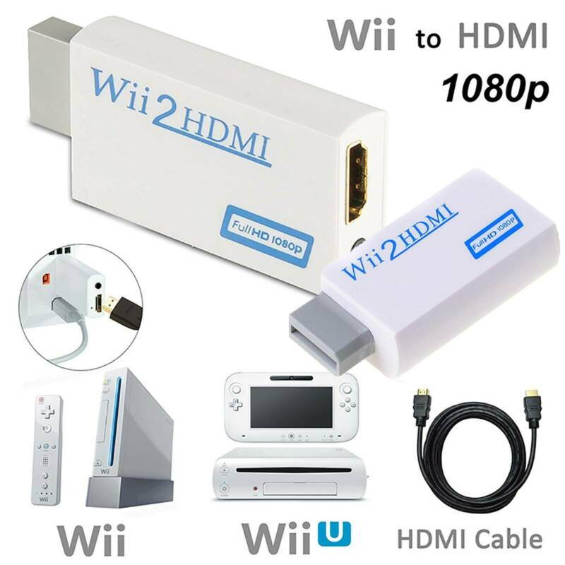 Wii to hdmi WII2HDMI FULL HD 1080P CONVERTER ADAPTER ADAPTOR AUDIO SUPPORT Portable Wii to HDMI Wii2HDMI Full HD Converter Audio Output Adapter TV White